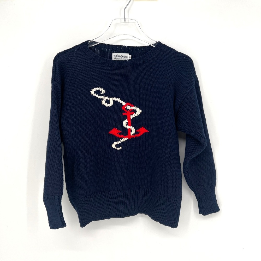 Anchor Sailor Sweater Womens S Chester River Knit Coastal Marine Novelty Beach